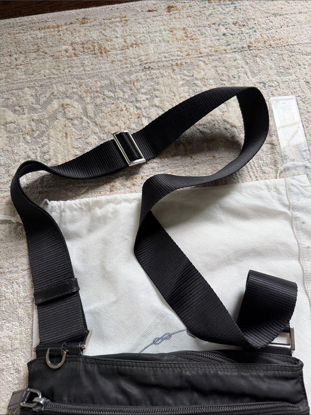Prada Black Nylon Messenger Crossbody with Adjustable Strap - Picture 6 of 8